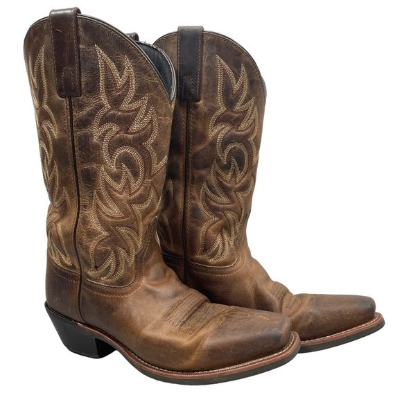 Laredo Other - Laredo Cowboy Boots Western Breakout 68354 Distressed Square Toe Brown Mens 8.5